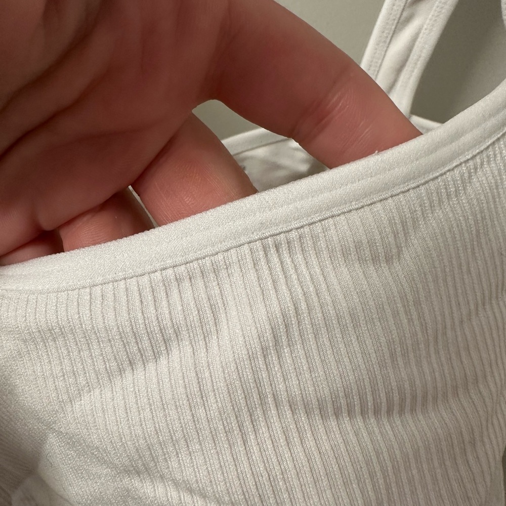 White Ribbed Crop Top - Picture 6 of 6